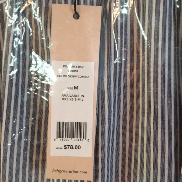 NWT BCBG wrap hem dolman stripe shirt, M - Picture 5 of 7